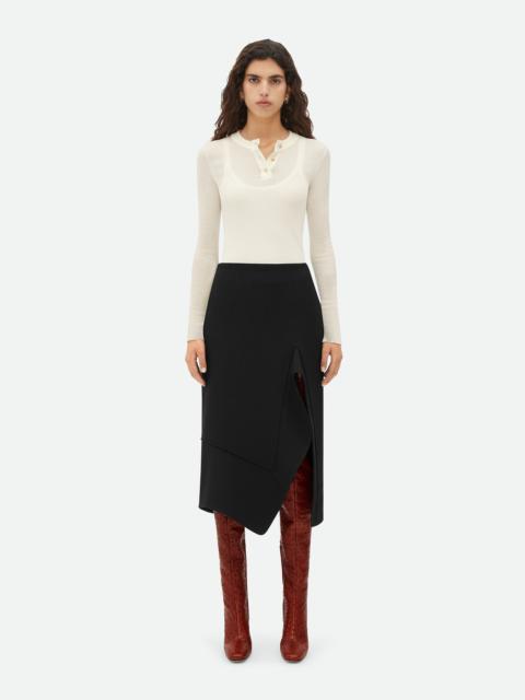 Bottega Veneta Structured Cotton Midi Skirt