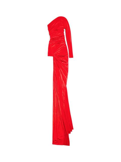Women's Asymmetric Dress in Red