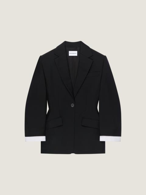 Givenchy SINGLE-BREASTED COCOON JACKET IN WOOL AND MOHAIR