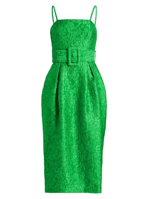 ROSIE ASSOULIN Women's Artichoke Belted Cocktail Dress - Emerald