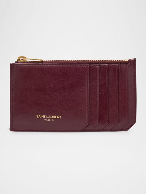 SAINT LAURENT Fragments Card Case in Leather