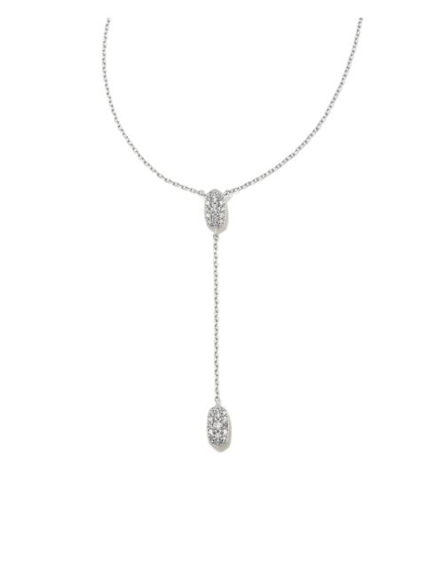 KENDRA SCOTT Grayson Silver Y Necklace in White CZ