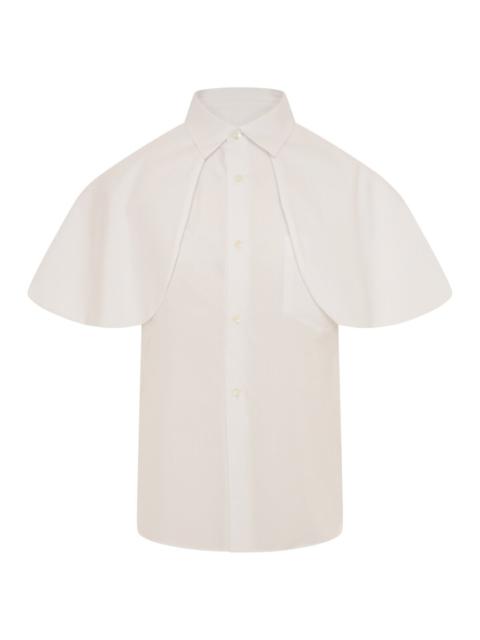 Comme des Garçons Comme des Garçons Sleeveless Shirt with Short Cape  in White