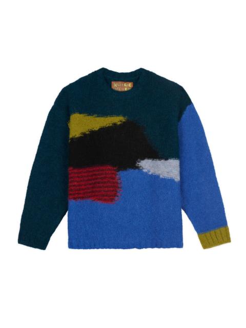 BRAIN DEAD Boxy Knit Sweater - Blue