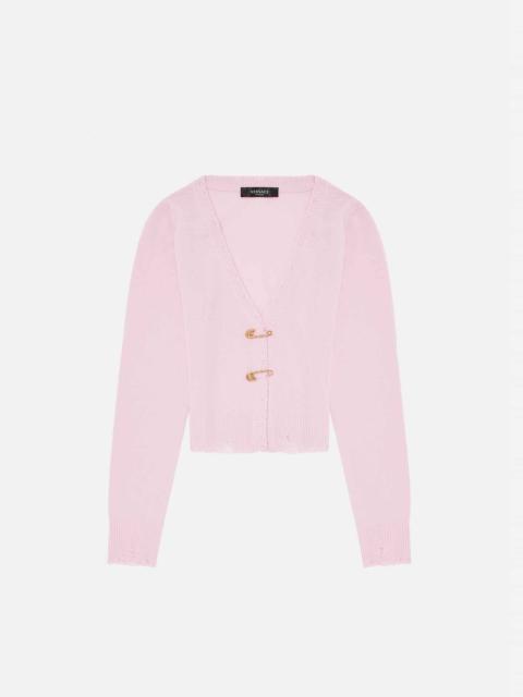 VERSACE Safety Pin Cashmere Cardigan