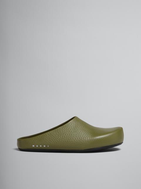 Marni GREEN LEATHER FUSSBETT SABOT