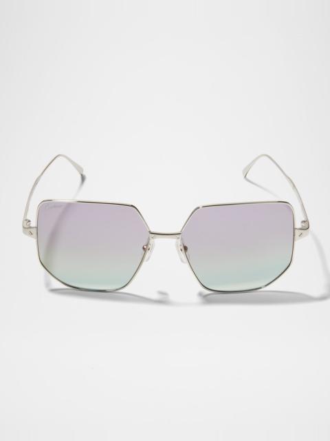 Cartier Oversized Square Metal Sunglasses