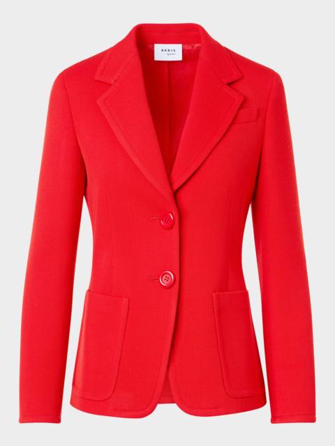 AKRIS Wool Gabardine Single-Breasted Blazer