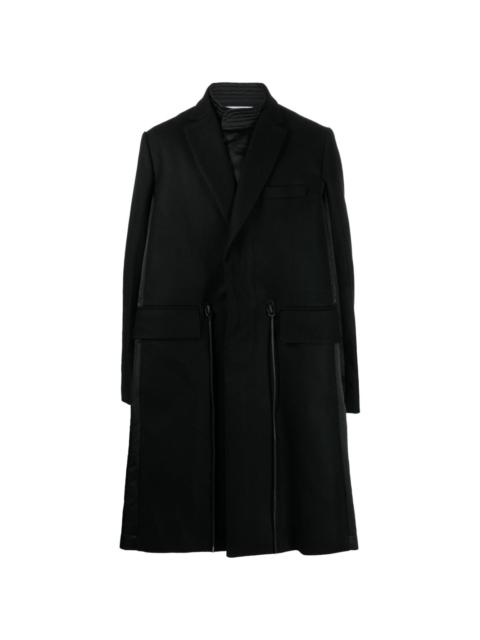 sacai drawstring-waist wool coat