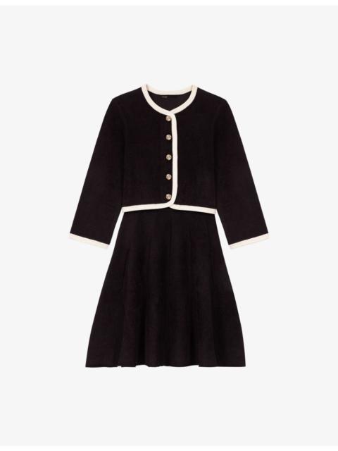 maje Two-in-One Velvet Mini Dress