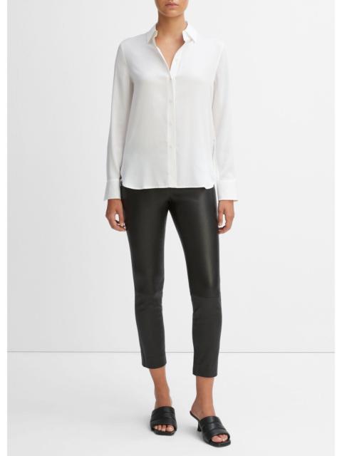 Vince Slim Fitted Stretch-Silk Blouse