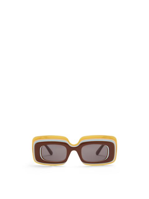 Multilayer Rectangular sunglasses in acetate