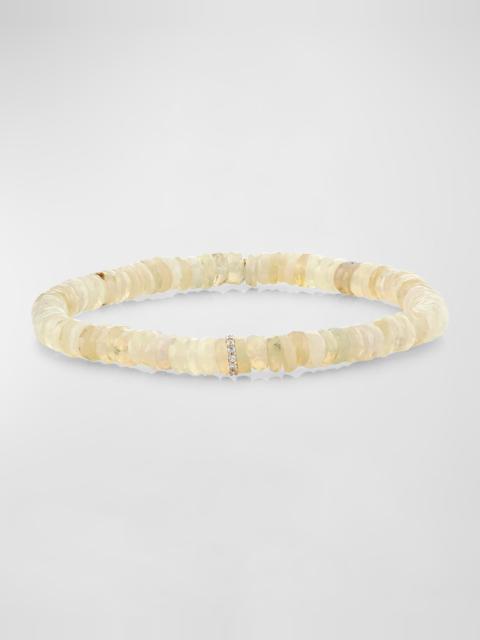 SYDNEY EVAN Ethiopian Opal Eternity Beaded Bracelet with Diamonds