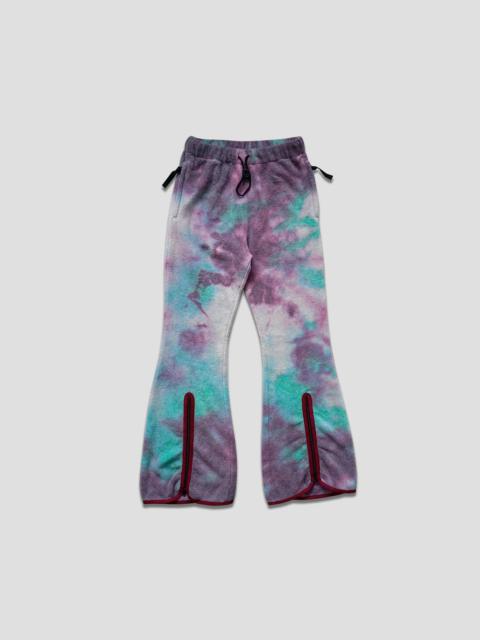 Kapital REVERSIBLE FLEECE TIE DYE FLARE PANTS - PURPLE/BLUE