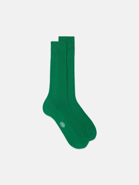 J. PRESS MADE-IN-ITALY GREEN COTTON MID-CALF SOCKS