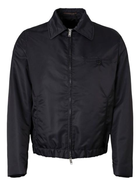 SLOWEAR zip-fastening elastic-hem bomber jacket