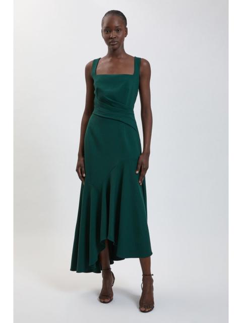 KAREN MILLEN Compact Stretch Strappy Asymmetric Hem Maxi Dress
