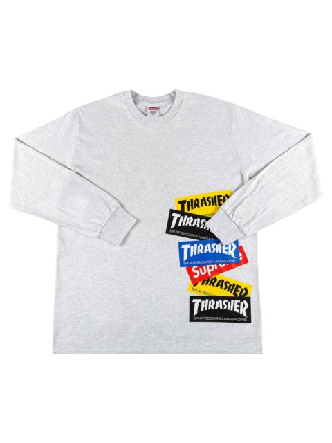 Supreme x Thrasher Multi Logo Long-Sleeve Tee 'Ash Grey'