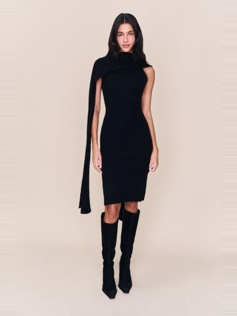 GUIZIO Guizio Hooded Knit Dress in Black