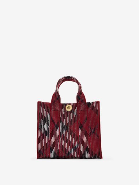 Burberry MINI KNITTED TOTE BAG WITH CHECK PATTERN