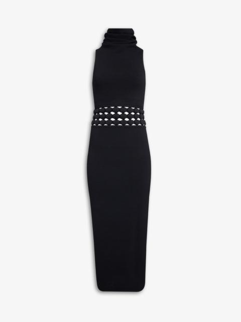 Alaïa HOODED DRESS WITH 3D PERFORATIONS