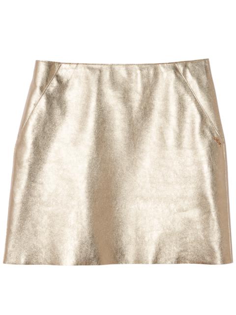 Longchamp Fall-Winter 2023 Collection Mini skirt Pale gold - Leather