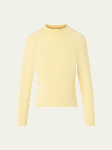 AKRIS Mock-Neck Cashmere-Silk Raglan-Sleeve Sweater