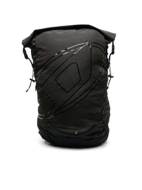 Diesel mesh-panel logo-print backpack