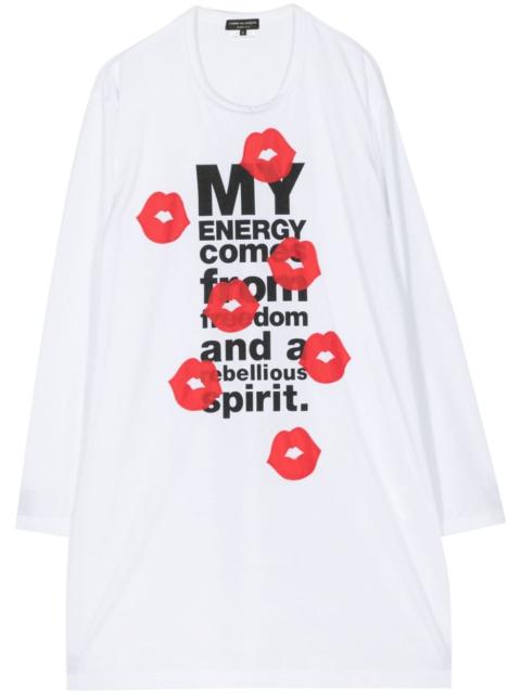 Comme des Garçons Homme Plus slogan-print long-sleeve T-shirt