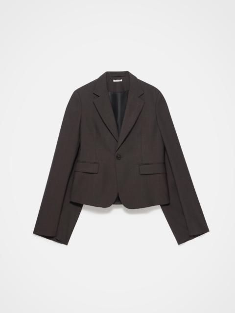 JW Anderson TAILORED BELL SLEEVE JACKET IN CHOCOLATE BROWN