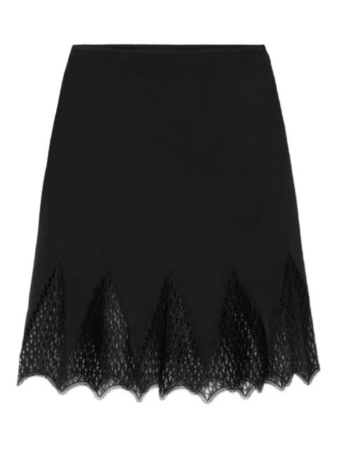 VERSACE lace-trim midi skirt