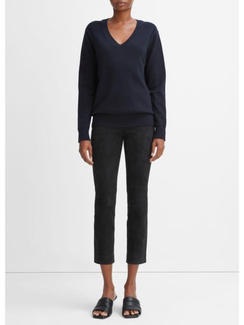Vince Stretch Suede Split Hem Crop Legging