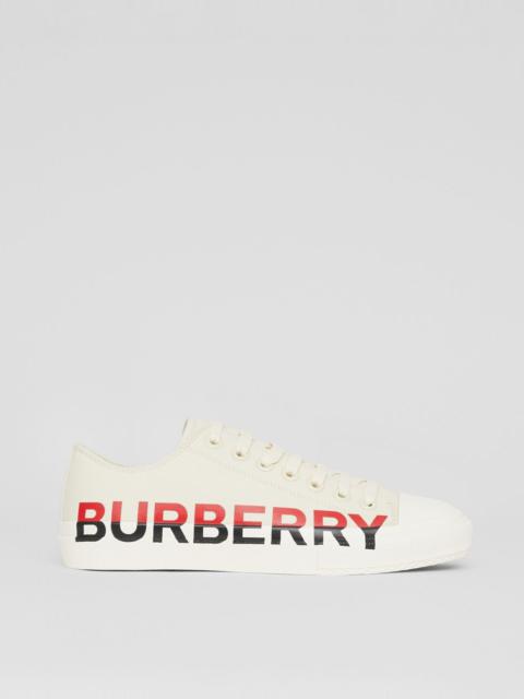 Burberry Logo Print Cotton Canvas Sneakers