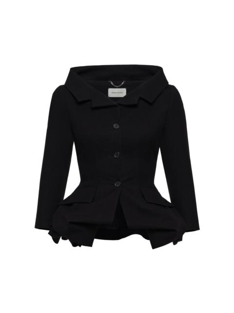 MAGDA BUTRYM Portrait Neck Cotton Jacket black