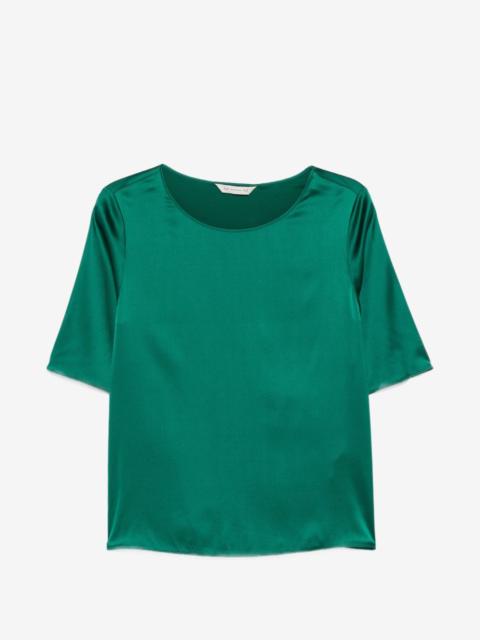 Max Mara Lasti satin-finish short-sleeve blouse