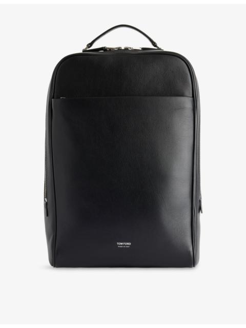 Classic Foil-Print Logo Leather Backpack