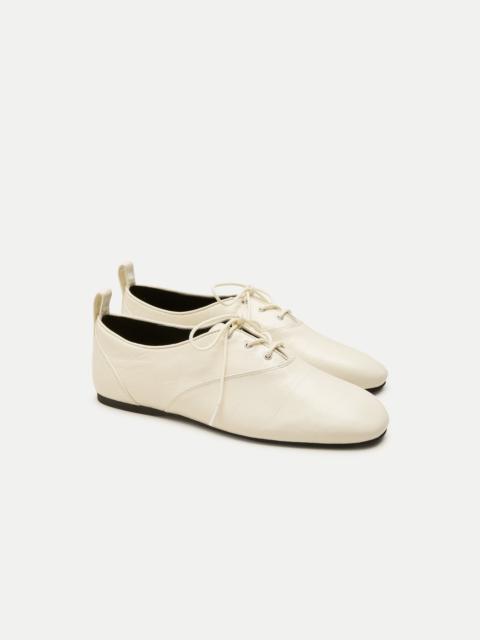J.CREW Verona lace-up flats in eel-embossed leather