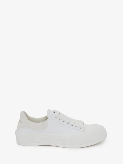 Men's Deck Lace-up Plimsoll in White