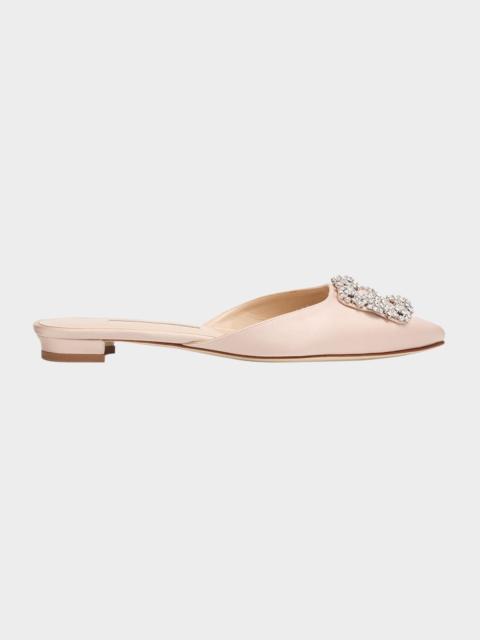 Manolo Blahnik Hangisi Satin Ballerina Flats