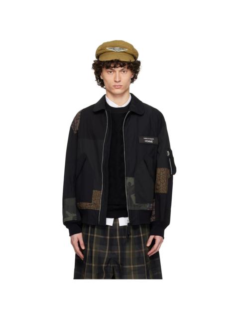 Comme des Garçons Homme Black Nylon Back Satin Mix Jacket
