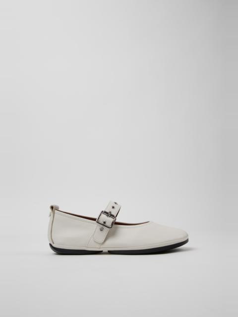 CAMPER Right Nina White Leather Ballerinas for Women.