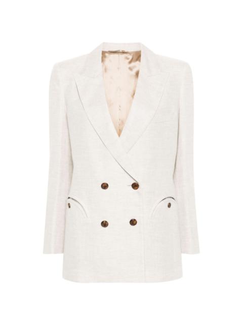 double-breasted linen blazer