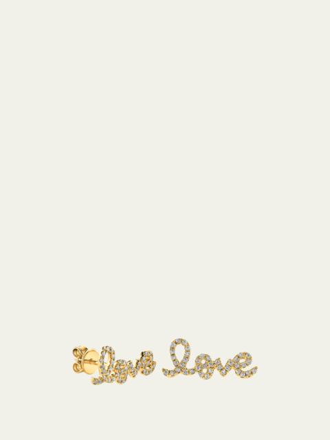 SYDNEY EVAN Pave Diamond Love Single Stud Earring