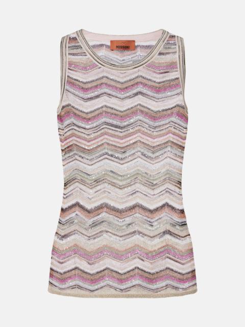 Missoni Zigzag sequined lamé top