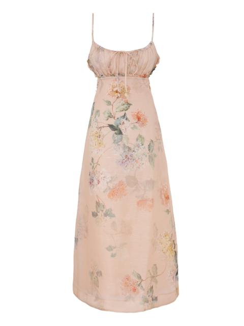 【送料&関税込】Zimmermann Illuminate Slip Dress In Linen An Zimmermann Illuminate Slip Dress In Linen And Silk In Multi
