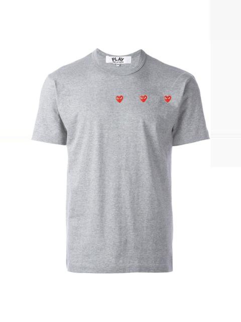 Comme des Garçons PLAY UNISEX 3 HEART SHORT SLEEVE T-SHIRT - GREY