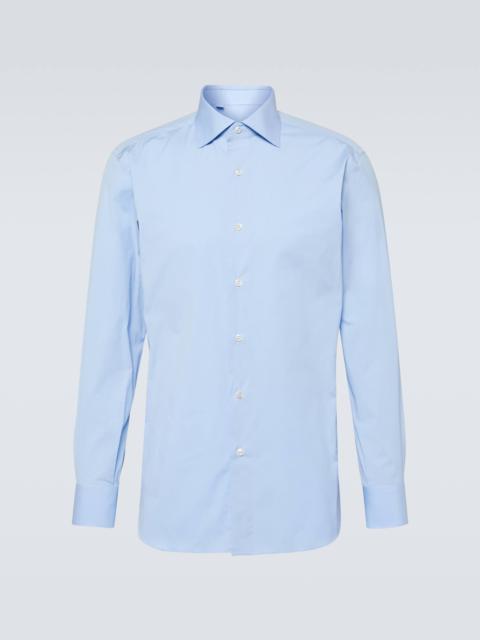Cotton-blend poplin shirt