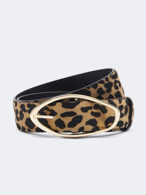 AMANU Grumeti leopard-print calf hair belt