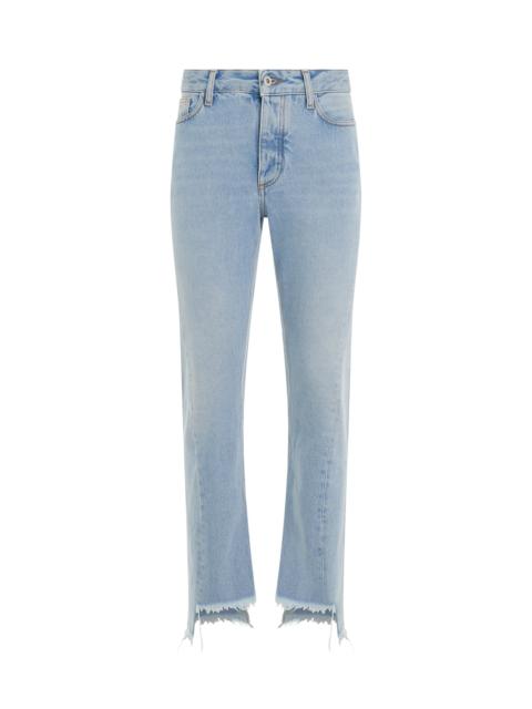 Off-White Bleach Twist Seamless Skinny Pants in Light Blue
