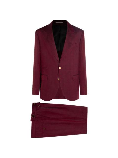 Brunello Cucinelli red single-breasted suit